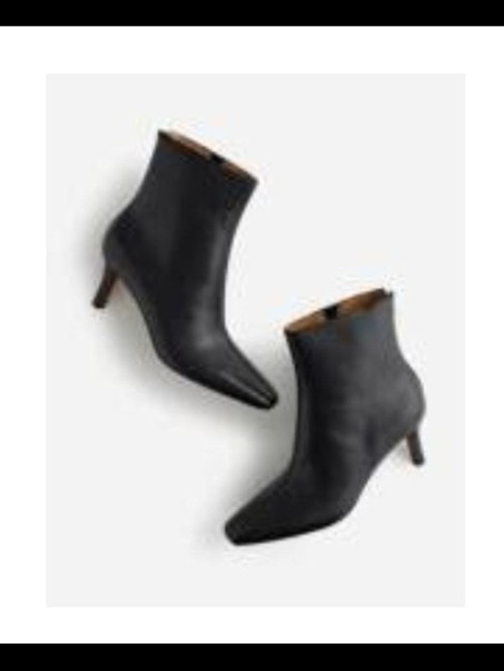 Madewell The Dimes Stiletto Black Leather Pointed Ankle Boots